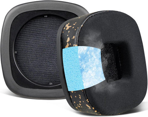 SOULWIT Cooling Gel Replacement Ear Pads for Marshall Major I/II/III/IV ANC Headphones, Noise Isolation Foam - Black
