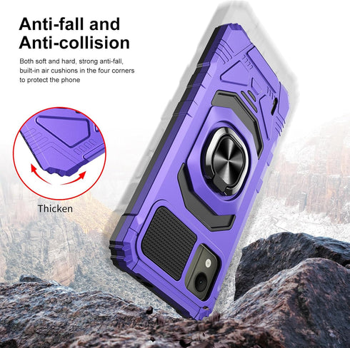 Ailiber Nokia C110 Case - Heavy Duty Shockproof Cover with Stand & Screen Protector, Military Grade, Purple, for Car