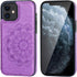 Vaburs Wallet Case for iPhone 12 and iPhone 12 Pro, Embossed Mandala Pattern PU Leather with Card Holder, Purple