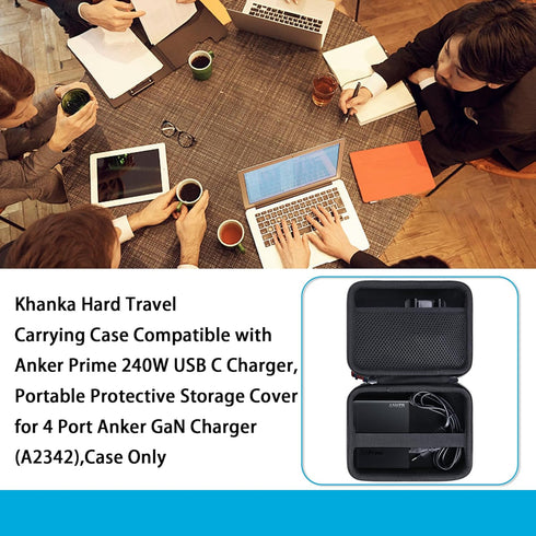 khanka for Anker Prime 240W USB C Charger, Anker GaN Charger Traveling Case