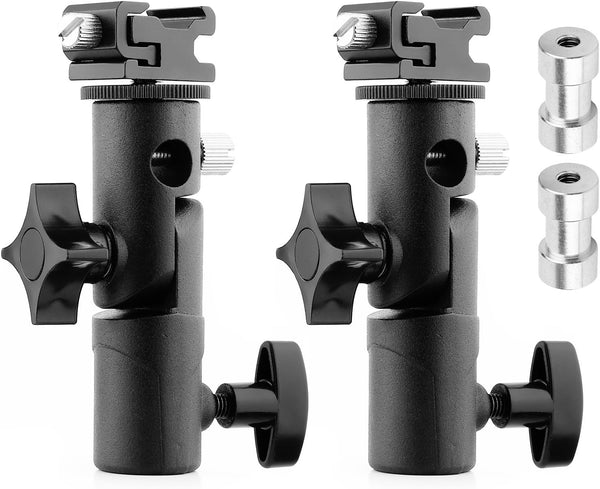 2Pack Anwenk Speedlite Mount Swivel Light Stand Bracket with Umbrella Holder for Nikon Canon Pentax Olympus DSLR