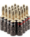 FosPower Banana Plugs, 10 Pairs (20 pcs), Closed Screw 24K Gold Plated Speaker Plug Connectors for Audio Systems