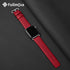 Fullmosa Leather Bands Compatible with Apple Watch Band 38mm-49mm, Women Men, Red/Silver