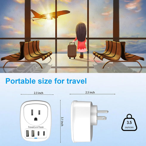 VooLerTun 2 Pack Outlet with USB Ports Cruise Approved Power Strip Wall Outlet Extender Splitter, USB Outlet Plug