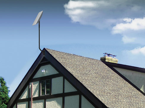 Starlink Mounting Kit: Adjustable Pivot/Lock Bracket & J-Pole Mast for Wall, Eave or Roof Mounting, V2 Compatible