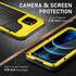 Beasyjoy Waterproof Case for iPhone 12 Pro Max, Heavy Duty Metal Case with Built-in Screen Protector, 6.7 Inch (Yellow)