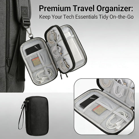 vigorm Travel Storage Box - Hard EVA Protective Cover for Mobile Power Bank, Charger, Cable, Phone and Accessories