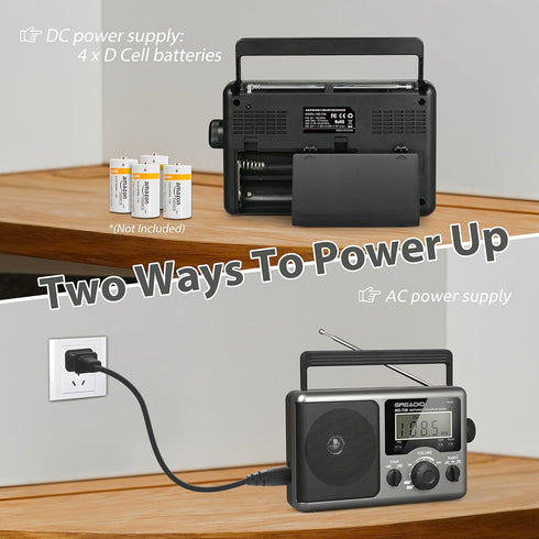 Greadio Portable Shortwave Radio with Best Reception, AM FM Transistor, Battery Operated, Big Speaker