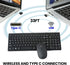 Wireless Keyboard and Mouse Combo - Full Size Type C Keyboard with USB C & USB A Receiver