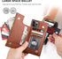 Bocasal Crossbody Wallet Case for iPhone 11 Pro Max, Card Holder Zipper Slot Protector with Removable Strap, Brown
