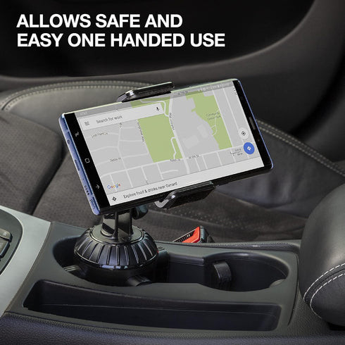 Scosche UHCUP2M-SP1 Universal Cup Phone Holder Mount - Adjustable Arms and Base, Fits Cupholder, 360 Degree Rotation
