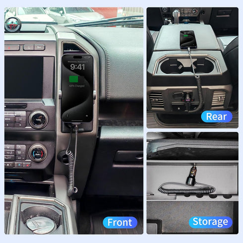 110W Fast Charging USB Car Charger, 3-Port Type-C Adapter with Retractable Cable for iPhone 15/14/13, iPad, Samsung