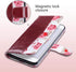 ULAK Wallet Case - Burgundy - Compatible with iPhone 7 Plus/8 Plus, Premium PU Leather Flip Cover with Card Holder