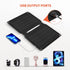 Foldable Solar Charger with 10W Solar Panels (5V 2A Max), USB-A Port for Cell Phone, iPad, Power Bank, IP67 Waterproof