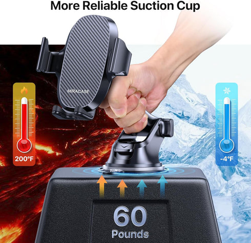 Miracase 3-in-1 Cell Phone Holder for Car, Universal Mount for Dashboard, Air Vent, Windshield, Compatible with iPhone