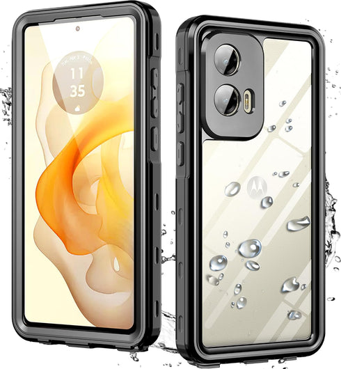 Moto G Stylus 5G 2024 Case, Waterproof Rugged Full Body Protective Cover with Built-in Screen Protector, Black