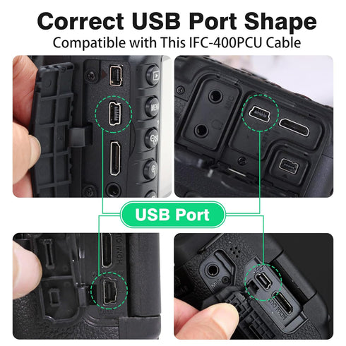 3.3ft IFC-400PCU T1i T7i, AGVEE Camera USB Data File Transfer AV Out Digital Cable Cord with Magnetic Ring for Canon