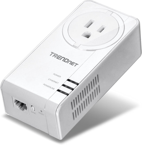 TRENDnet Powerline 1300 AV2 Adapter with Built-in Outlet, Gigabit Port, IEEE 1905.1 & IEEE 1901, Range Up to 300m (984