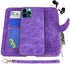 MODOS LOGICOS Detachable Wallet Folio Compatible with iPhone 12 Pro Max, Purple PU Leather Purse with Zipper Cash