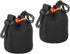 PATIKIL 2 Pcs Camera Lens Bag, 3.1" ID x 3.9" H Drawstring Pouch with Thick Neoprene for DSLR Lens, Black, Orange