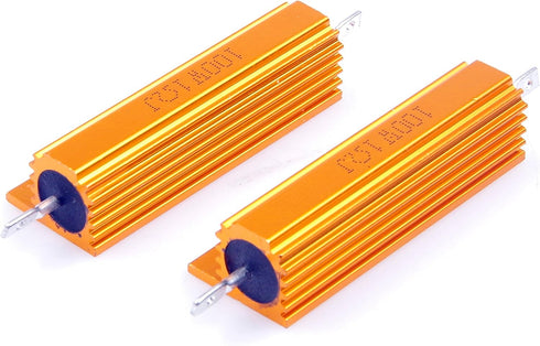 100 Watt 1 Ohm 5% Gold Wirewound Resistors, Electronic Aluminium Shell (Pack of 2)