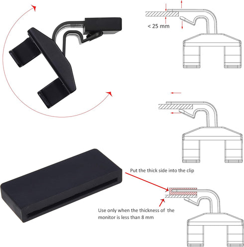Kare Kind Smartphone Clip-On Holder - Attaches to Monitor and Laptops - Adjustable Mount for Slim or Thick Monitors (up