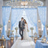 Suppromo 10ft 10ft x Baby Blue Tulle Photo Backdrop Curtain with Lights String for Parties Wedding Sheer Blue Curtain