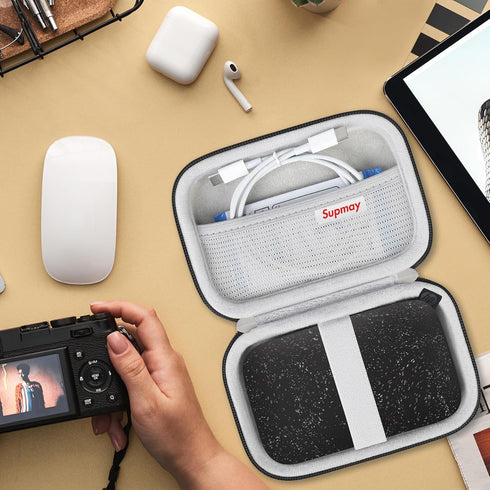 Hard Carrying Case for HP Sprocket Portable 2x3 Instant Photo Printer, Black Storage Holder Bag