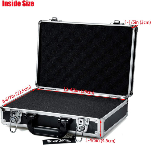 HUL 14in Two-Tone Aluminum Case with Customizable Pluck Foam Interior for Test Instruments, Tools, and Accessories