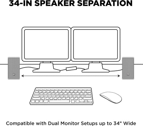 GOgroove Gaming Computer Speakers, Blue LED Light, SonaVERSE O2i Speakers for Desktop, Laptop, PC