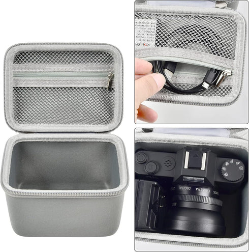 Vlogging Camera Case Compatible with Duluvulu/VJIANGER/JGIPL/TEBNGIHNM 4K Digital Cameras for Youtube, Grey