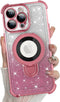 KANGHAR iPhone 15 Pro Max Case, Support for MagSafe, Kickstand Electroplate Edge Shockproof Durable Protection, Pink