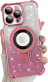 KANGHAR iPhone 15 Pro Max Case, Support for MagSafe, Kickstand Electroplate Edge Shockproof Durable Protection, Pink