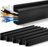 ZhiYo Cable Management Under Desk, 6x15.7in, 94.5in Cord Organizer, Self-Adhesive Wire Management Black J Channel