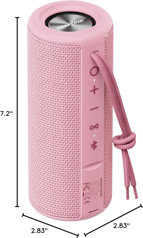 MIATONE Outdoor Portable Bluetooth Speakers, Wireless Speaker Waterproof - Pink