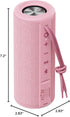 MIATONE Outdoor Portable Bluetooth Speakers, Wireless Speaker Waterproof - Pink