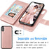 Tekcoo Luxury Wallet Case for iPhone Xs/iPhone X, Rose Gold PU Leather Flip Cover with Detachable Magnetic Hard Case