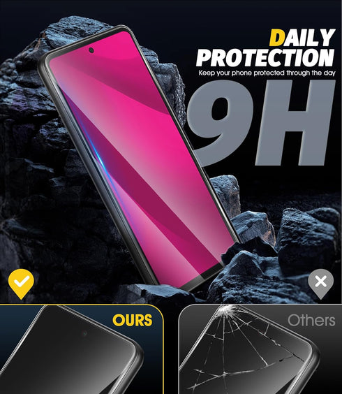 Orzero (4 Pack) Tempered Glass Screen Protector for T-Mobile REVVL 7 Pro 5G 6.78 inch, 2.5D Arc Edges, 9H HD