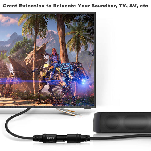 6ft, Soundbar/TV/PS4/Xbox/Home Optical Cable Extension, Female-to-Male, Fiber Digital Audio Cable for Theater