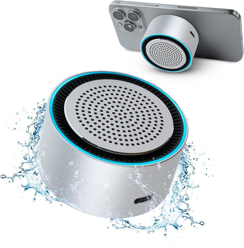 MagBeat Bluetooth Speaker + Wireless Charger with Magnetic Mount, Titanium