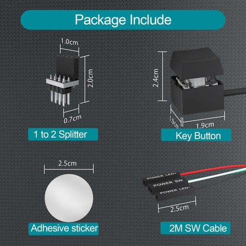 Mechanical Power Switch for Desktop PCs: LED On/Off Button Extension for Motherboard Boot