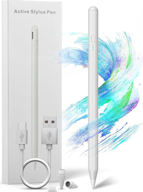 Stylus Pen for iPad, Fast Charge Pencil with Palm Rejection, Tilt Sensitive for iPad Pro 12.9"/11", iPad 6-10, Air 3-5,