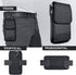 Cell Phone Pouch Belt Holster Case for iPhone 15, 14, 13 Pro, Samsung Galaxy S24, ID Card Slot, Black