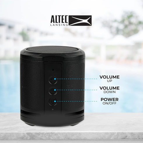 Altec Lansing HydraMicro - Waterproof Bluetooth Speaker, Lightweight & Portable for Travel & Outdoor