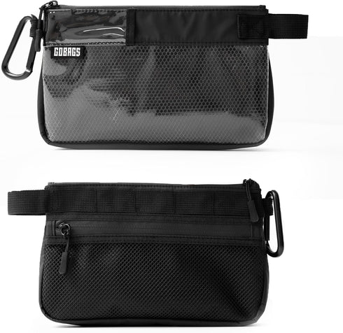 GOBAGS 2 pack) Production Zipper Bags - Electronics & Camera Accessories Bag - Cable organizer, Gear Accessory Pouch