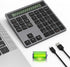 Tioleje Rechargeable Bluetooth Number Pad with Display Calculator - 2-IN-1 Wireless & Wired