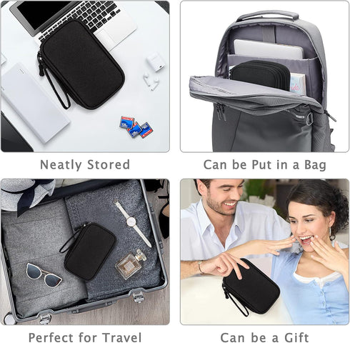 FYY Portable Electronic Organizer Bag - Waterproof Double Layers Storage Case for Cables, Chargers, Phone, Earphones