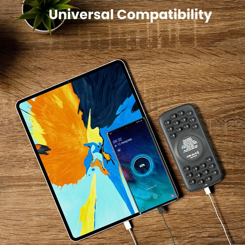 TECHSMARTER 15W Wireless Portable Charger, 10,000mAh Battery Pack, 20W USB-C, Anti-Slip Suction Cups, for iPhone
