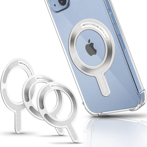 Magnetic Adapter Ring for MagSafe, Strong Adhesive Magnet Sticker Case Converter for iPhone 15/14/13/12, Metal Loop
