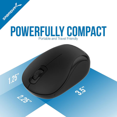 Mini Travel Wireless Mouse 2.4GHz with Nano Receiver (SABRENT MS-WSML)